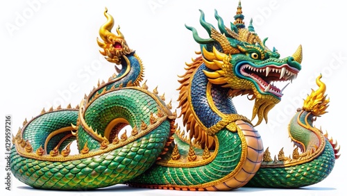 Wallpaper Mural Majestic King Naga Statue, Isolated White Background -  Hindu Mythology Sculpture Torontodigital.ca