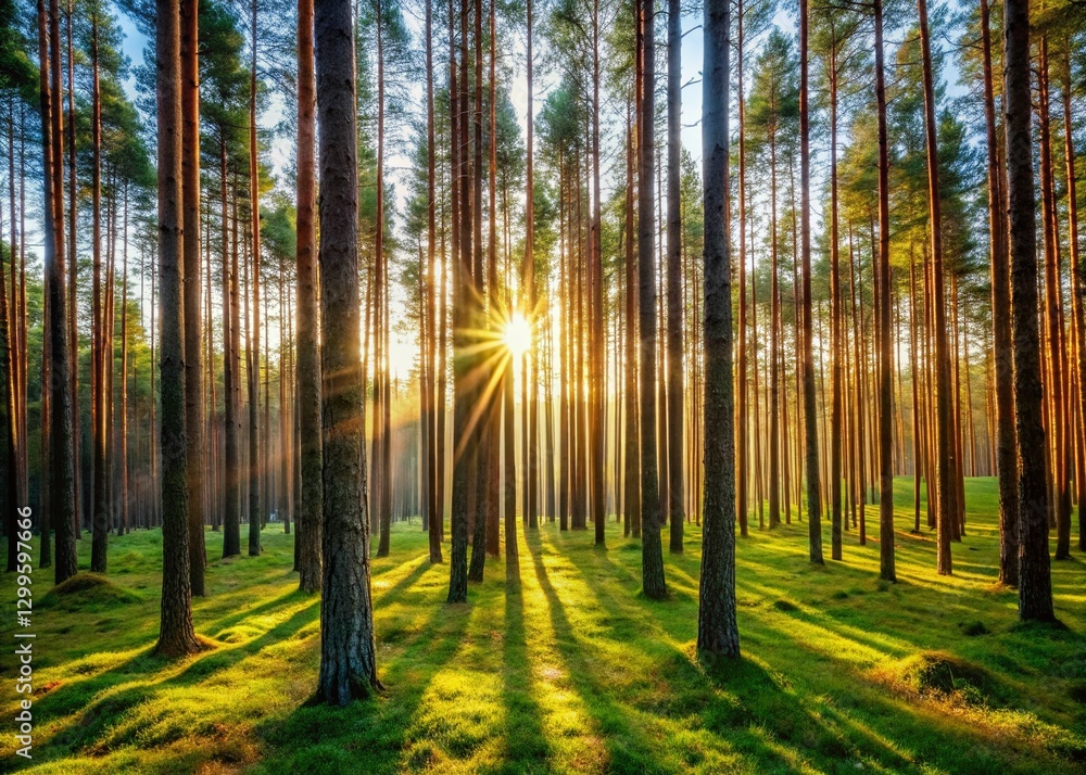 Majestic Lithuanian Pine Forest: Tall Trees, Vertical Landscape Photography Majestic Lithuanian Pine Forest: Tall Trees, Vertical Landscape Photography