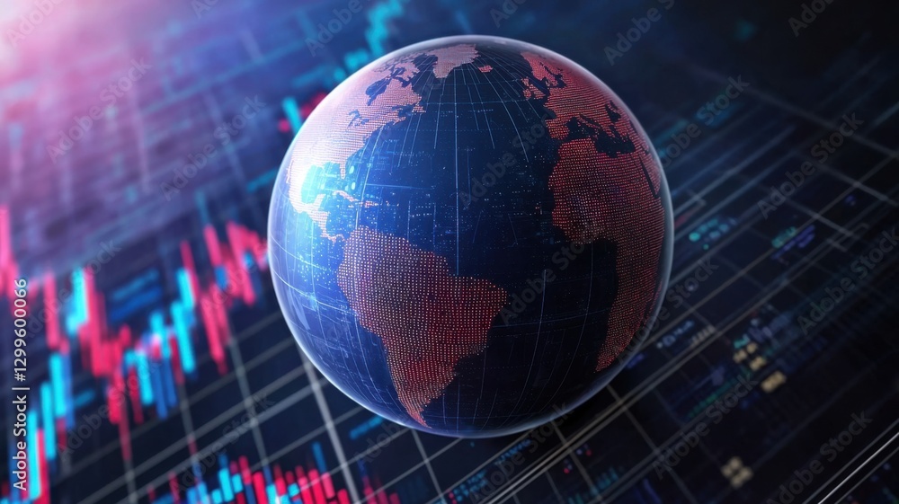 A stylized globe with glowing continents overlaid on digital data charts, representing global markets and data analysis. A stylized globe with glowing continents overlaid on digital data charts, representing global markets and data analysis.