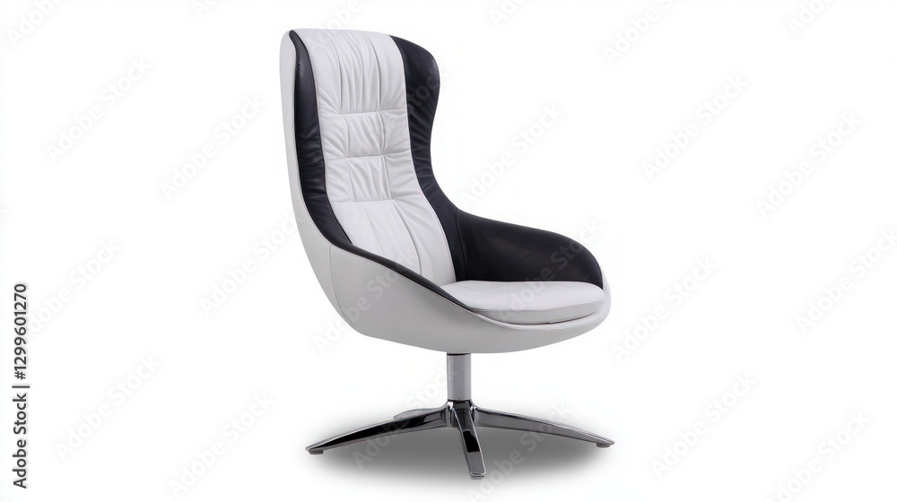 Modern Swivel Chair Black White Leather Stylish Home Furniture Modern Swivel Chair Black White Leather Stylish Home Furniture