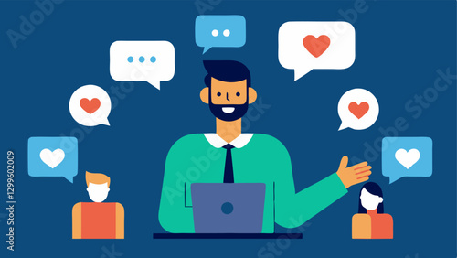 Social Media Engagement An influencer marketing manager responding to comments and messages on social media platforms highlighting interaction with the audience.