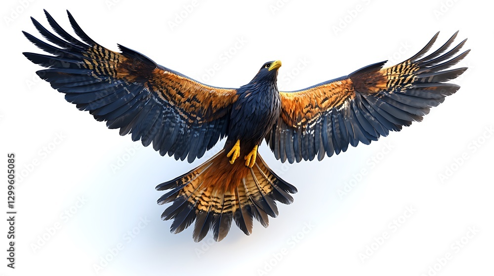 Fototapeta premium Majestic hawk in flight aerial wildlife sanctuary photography