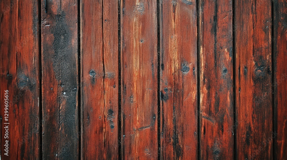 Naklejka premium Dark Red Wooden Planks Background Texture