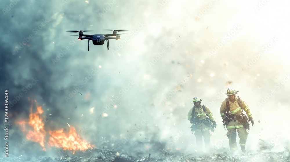 Drone Assists Firefighters Battling Wildfire Emergency Drone Assists Firefighters Battling Wildfire Emergency