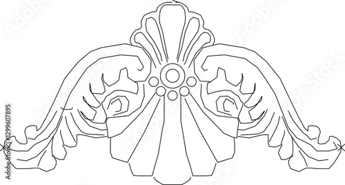 vector sketch illustration silhouette design ornament decoration cornice classic vintage ethnic roman greek  