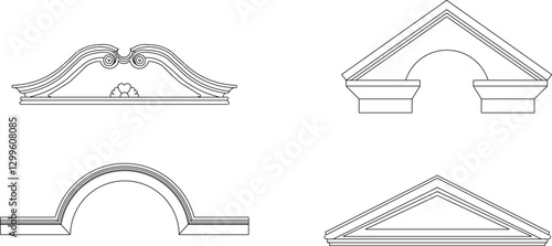 vector sketch illustration silhouette design decoration ornament cornice roof classic vintage ethnic roman greek 