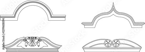 vector sketch illustration silhouette design decoration ornament cornice roof classic vintage ethnic roman greek