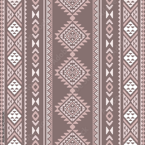 Southwest Aztec geometric Native American Mexican Navajo tribal ethnic boho indian texture ornament seamless pattern fabric colorful design vector for woven textile printing blanket rug carpet fashion