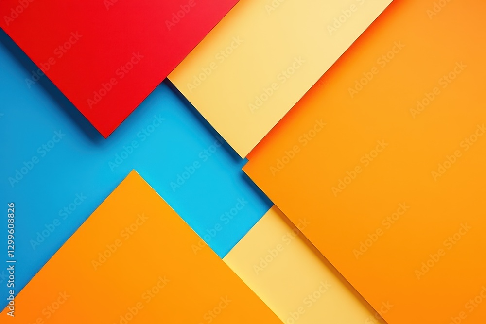 Colorful overlapping paper layers create abstract geometric composition Colorful overlapping paper layers create abstract geometric composition