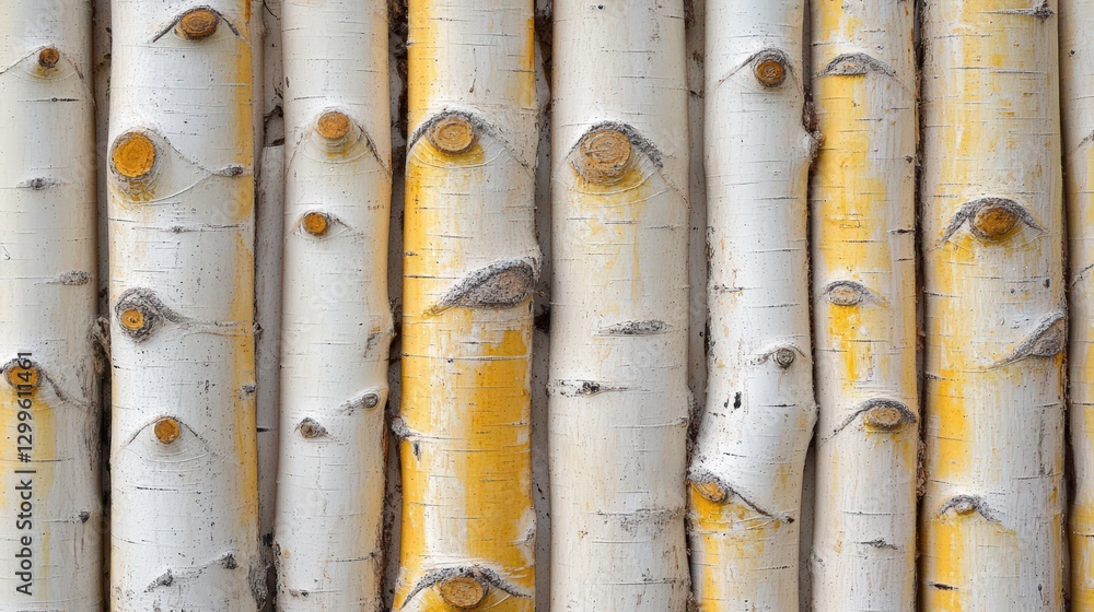 White and Yellow Birch Tree Trunks Texture White and Yellow Birch Tree Trunks Texture