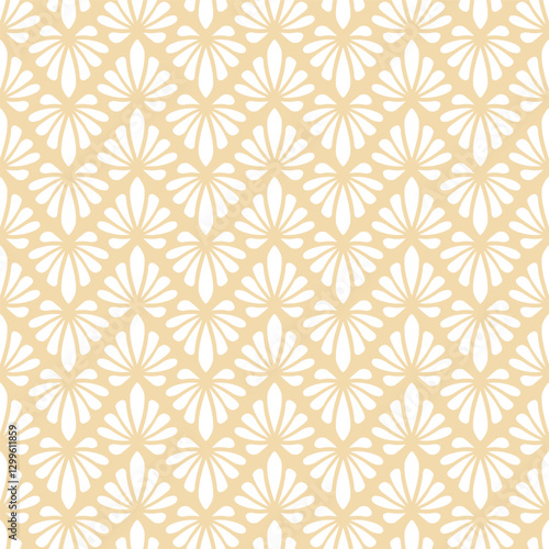 Vintage Art Nouveau Pale Petal Chevron Seamless Vector Repeat Pattern