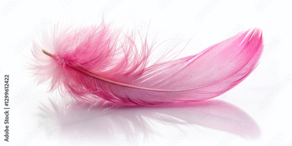 Miniature Pink Feather, Delicate Soft Pink Background, Tilt-Shift Photography Miniature Pink Feather, Delicate Soft Pink Background, Tilt-Shift Photography