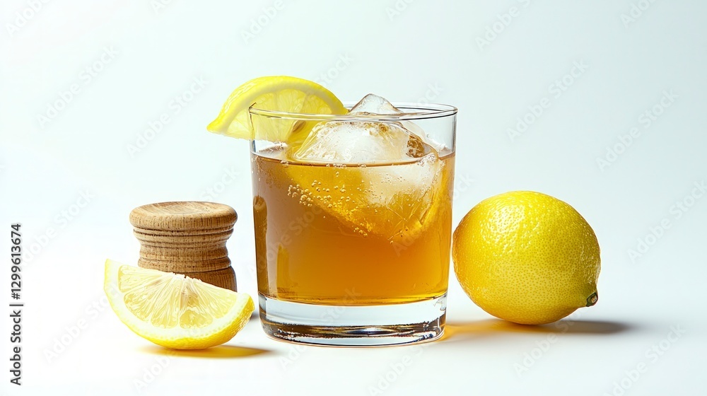 Iced Lemon Tea Drink Refreshing Summer Beverage Cold Glass Citrus Iced Lemon Tea Drink Refreshing Summer Beverage Cold Glass Citrus