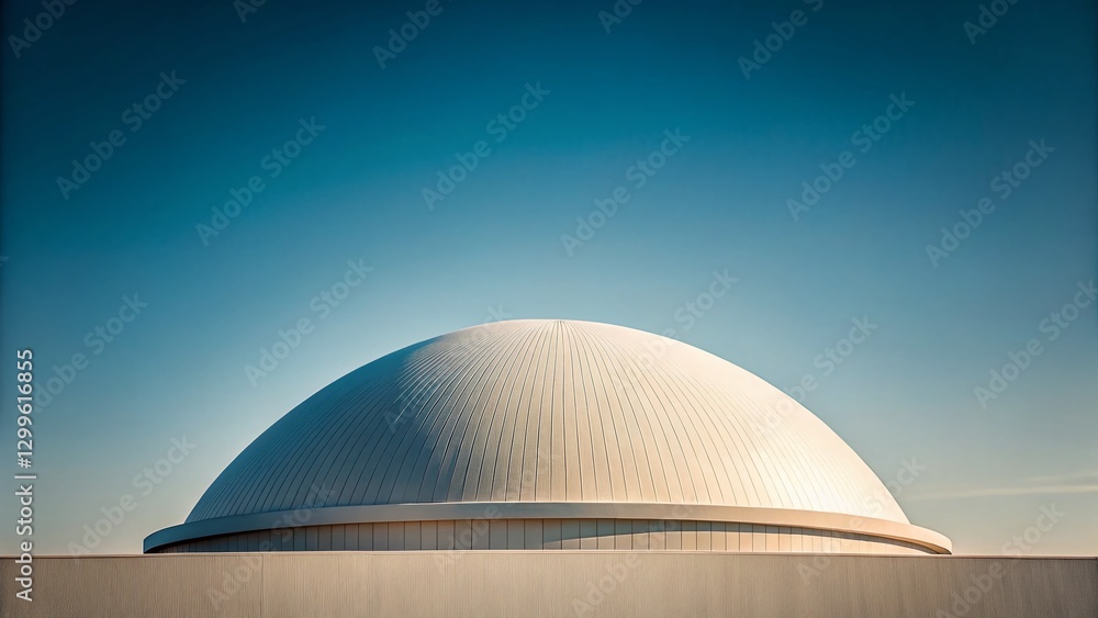 Minimalist Dome Architecture: Geometric Structure Against Clear Sky Minimalist Dome Architecture: Geometric Structure Against Clear Sky