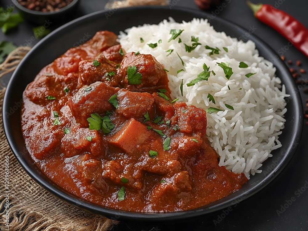 Delicious Spicy Beef Curry and Rice – Mouth-Watering Comfort Food Photography for Social Media Delicious Spicy Beef Curry and Rice – Mouth-Watering Comfort Food Photography for Social Media