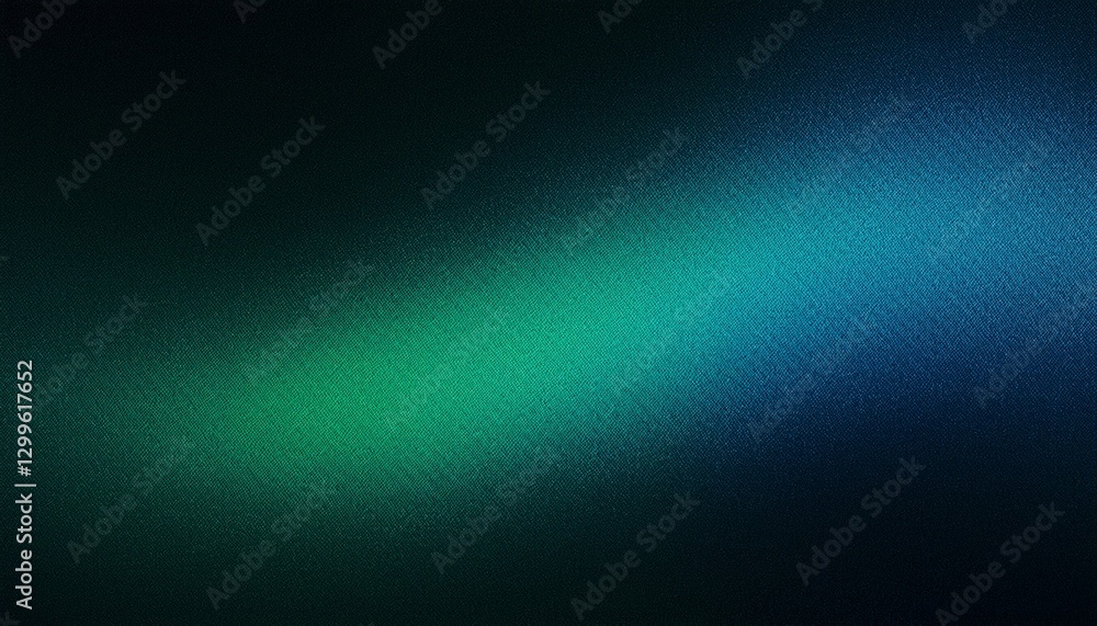 Obraz premium Dark color gradient background, green blue lights on grainy black backdrop, noise texture effect, webpage header design