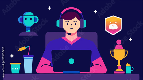 These descriptions can be used to create engaging vector illustrations that reflect the exciting world of esports streaming.
