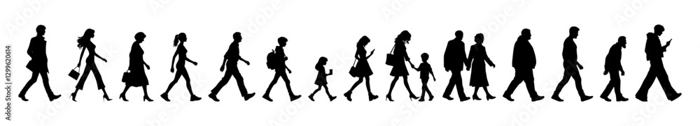 Vector illustration. Large set of silhouettes on a white background. Vector illustration. Large set of silhouettes on a white background.