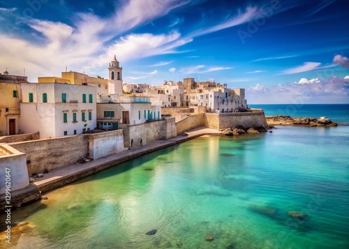 Minimalist Salento, Otranto: Foreshortened Coastal View, Italy
