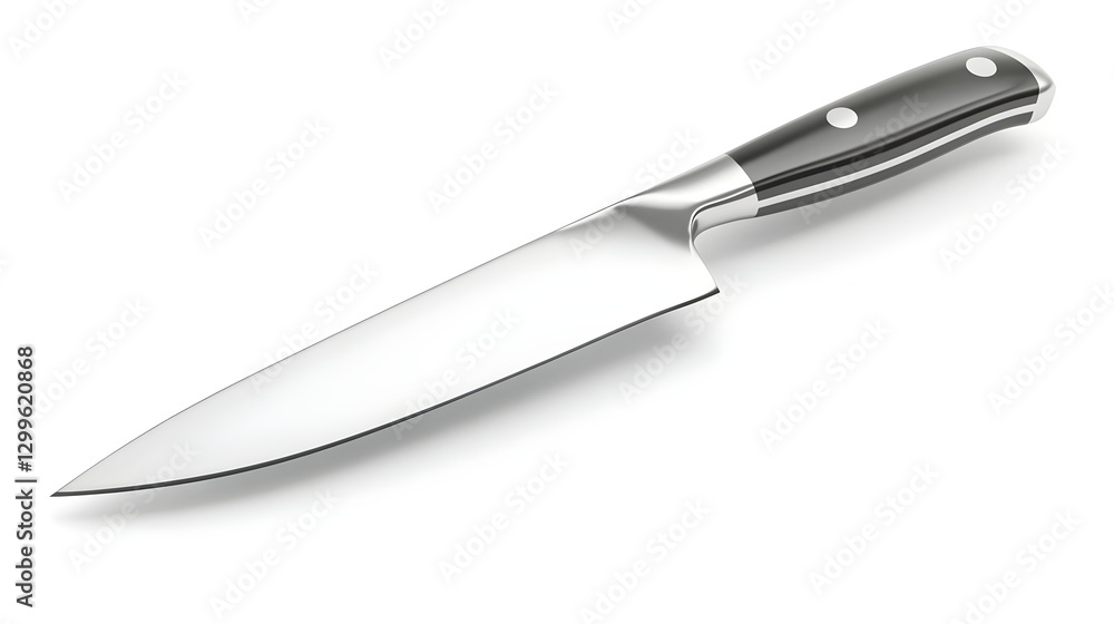 Chef in Kitchen Using Precision Knife for Food Preparation with Focused Intention Chef in Kitchen Using Precision Knife for Food Preparation with Focused Intention