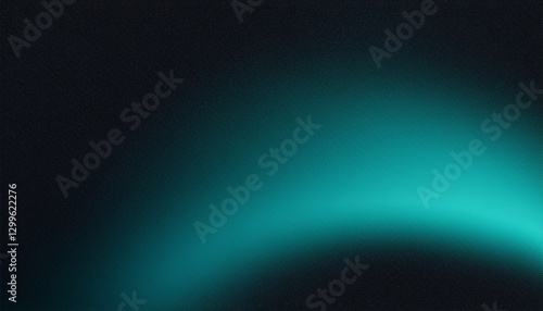 Glowing abstract technology dark background teal blue green black color grainy texture gradient web header banner design, copy space