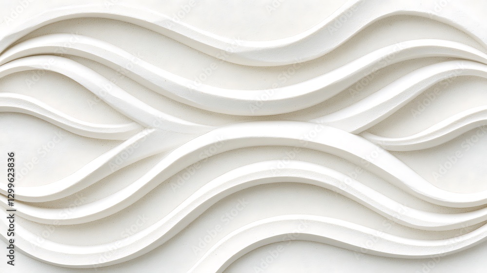 Obraz premium Elegant three-dimensional wave pattern on a wall for interior decoration