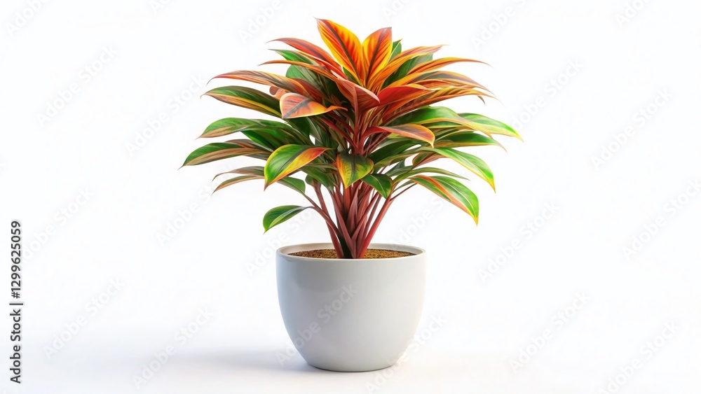 Obraz premium Modern Indoor Plant, Isolated on White Background, Drone Photography Style