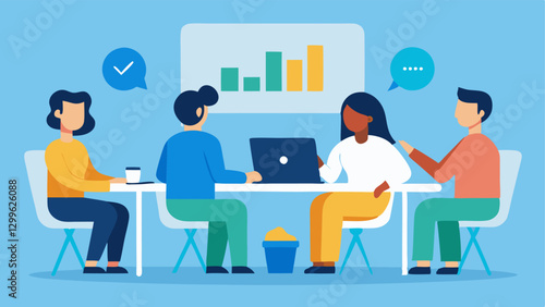 Team Meeting with Data Protection Discussion A diverse group of professionals in a meeting room held around a table engaging in a discussion about data privacy with a whiteboard