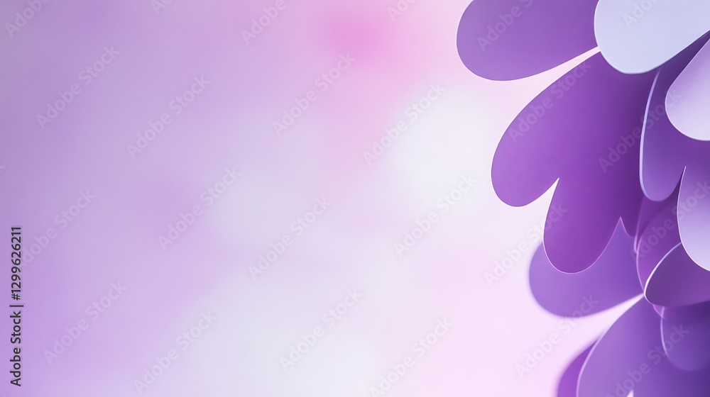 Soft purple paper flower petals arranged in a beautiful composition Soft purple paper flower petals arranged in a beautiful composition