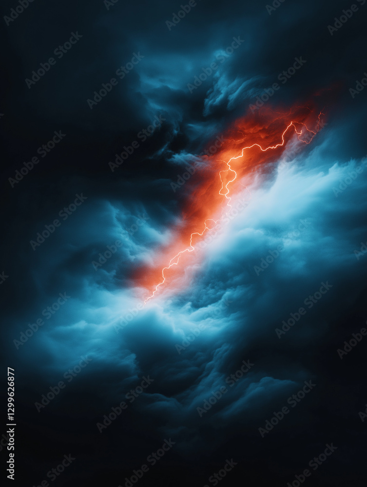 Kraftvolle Begegnung von rotem und blauem Licht in abstrakter Darstellung
Kraftvolle Begegnung von rotem und blauem Licht in abstrakter Darstellung