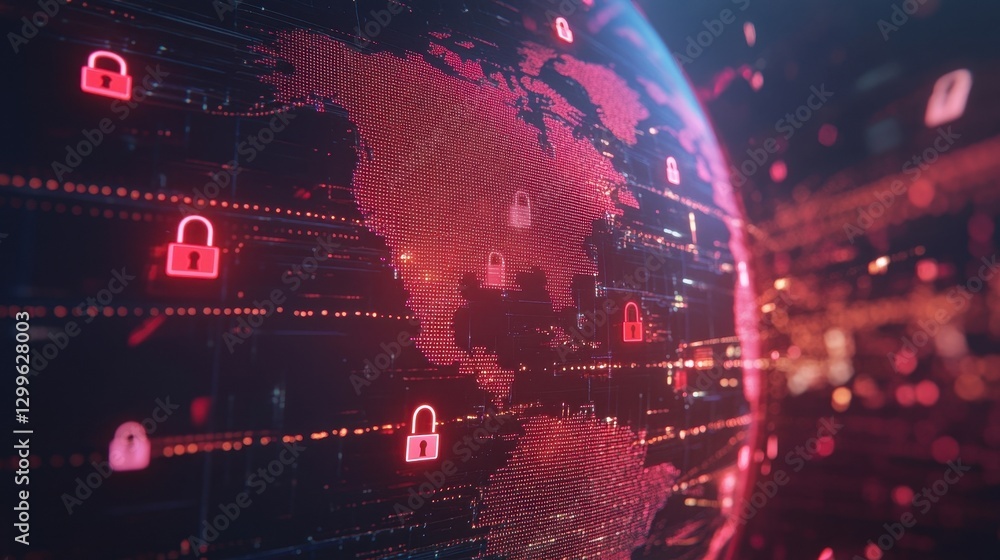 Fototapeta premium Secure Network Concepts Visualization