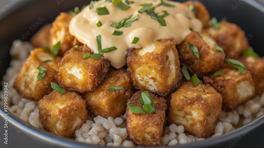 Crispy Tofu with Creamy Coconut-Lime Sauce Crispy Tofu with Creamy Coconut-Lime Sauce