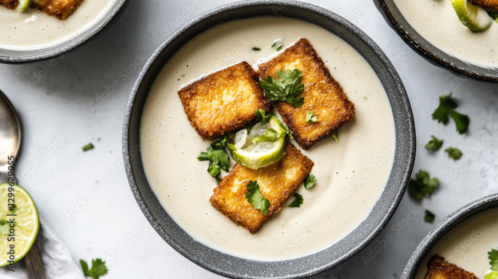 Crispy Tofu with Creamy Coconut-Lime Sauce Crispy Tofu with Creamy Coconut-Lime Sauce