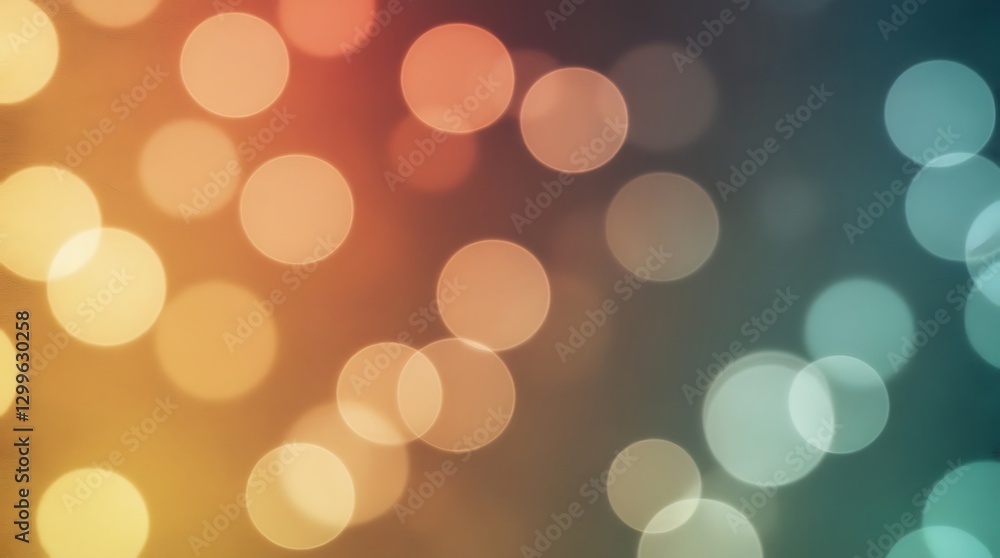 Obraz premium Abstract bokeh light effect with warm orange and cool blue glowing circles on a dark blurred background. Perfect for elegant designs, festive moods, and creative digital projects.