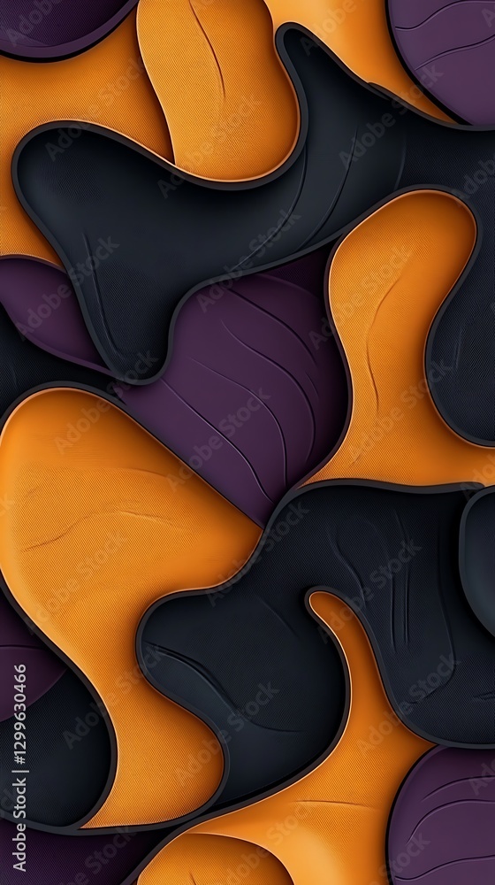 Fototapeta premium Colorful layered abstract forms creates a visually stunning artwork