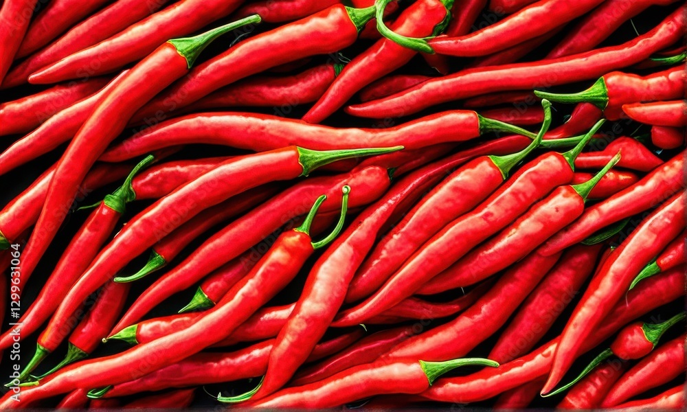 Pile of Red Chili Peppers on Dark Background Pile of Red Chili Peppers on Dark Background