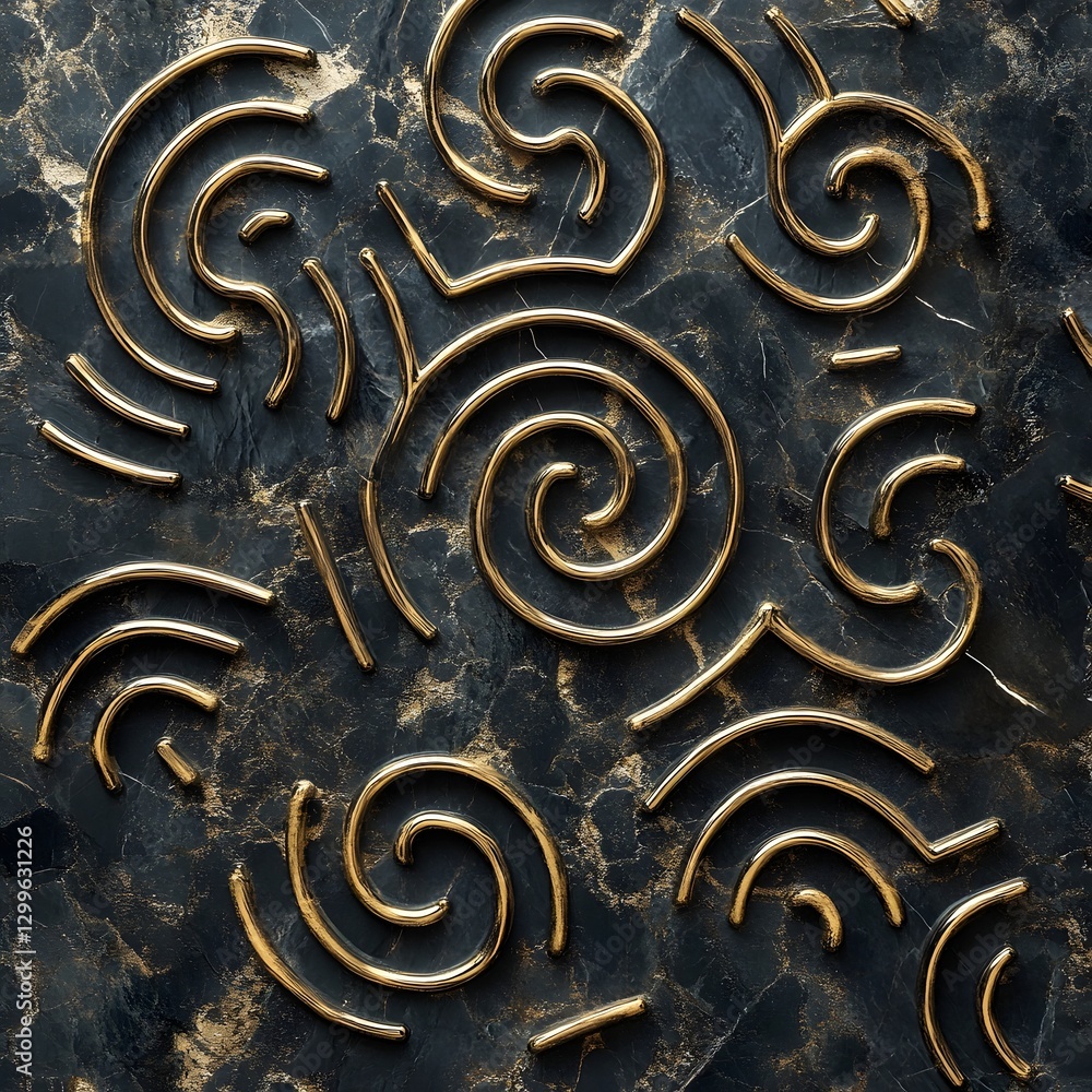 Elegant Metallic Spiral Motif Abstract Background with Intricate Design Elements Elegant Metallic Spiral Motif Abstract Background with Intricate Design Elements