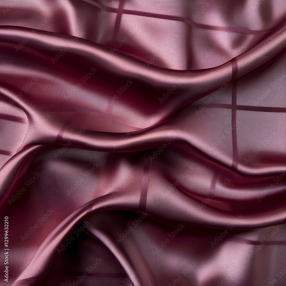 Fototapeta premium Luxurious Burgundy Velvet Fabric with Captivating Wavy Texture