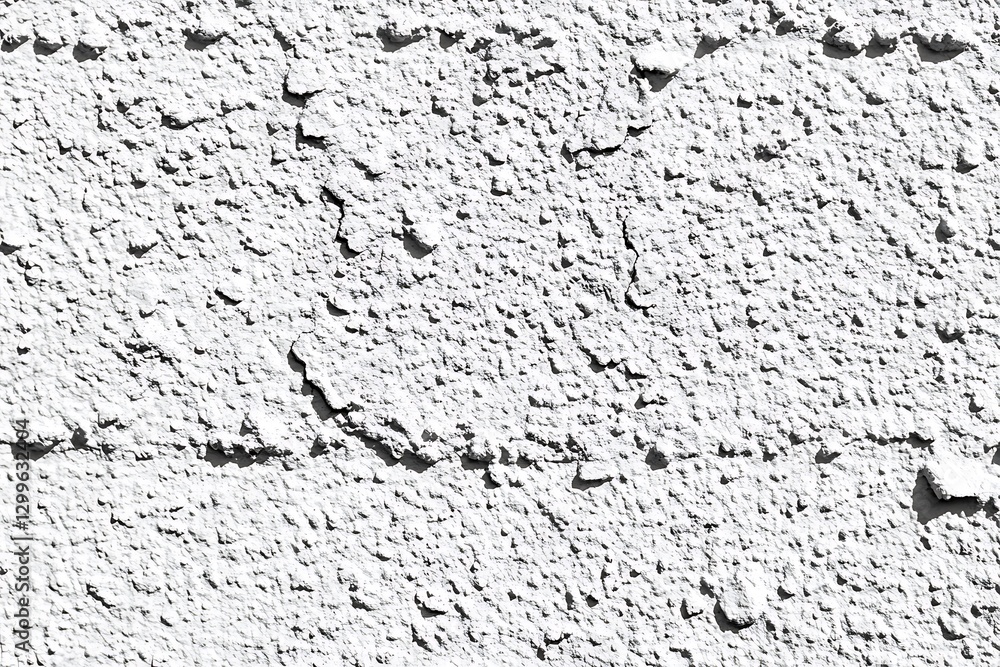 Fototapeta premium Monochrome abstract wall paint texture exhibiting a rough, cracked effect