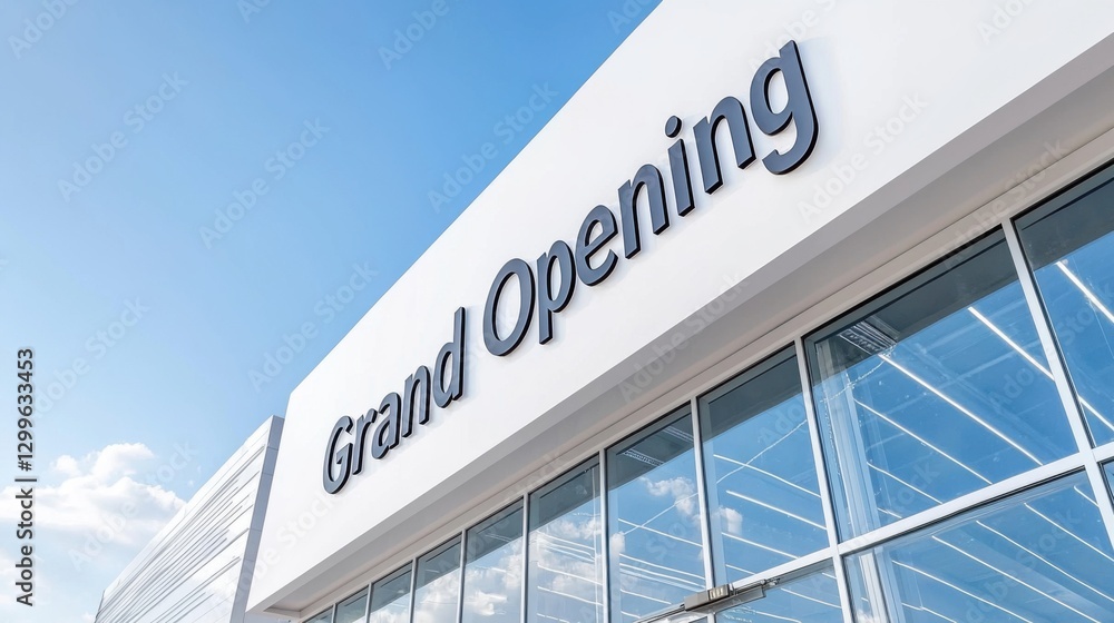 Grand Opening of a Modern Office Building with Large Windows Grand Opening of a Modern Office Building with Large Windows