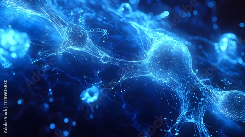 Dynamic Visualization of Neurons in Blue Light Representing Neural Activity