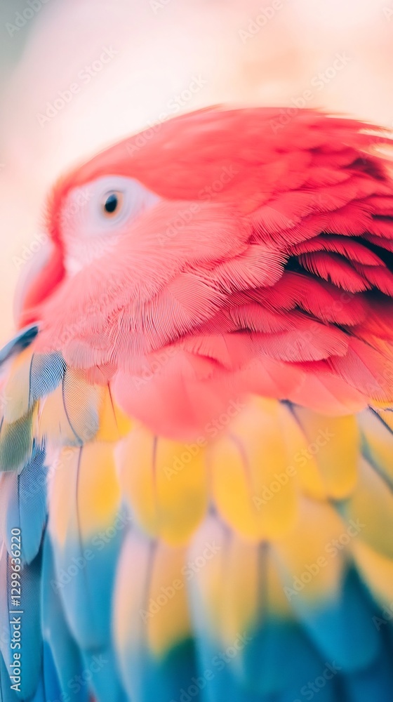 Fototapeta premium Parrot colorful feathers tropical gradient