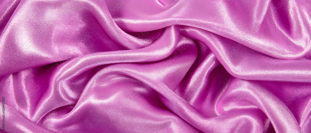 Obraz premium Luxurious Orchid Fabric Cascading in Soft Folds Revealing Subtle Textural Depth and Satiny Sheen