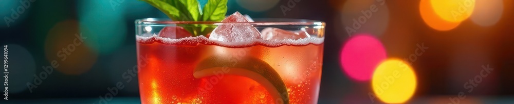 Fototapeta premium Colorful cocktail glass filled with ice and a tangy margarita liquid, margarita, glass, salt