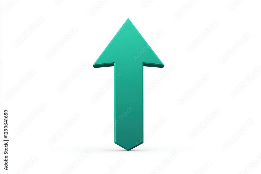 Green 3D Arrow Pointing Upward for Directional Guidance Concept Green 3D Arrow Pointing Upward for Directional Guidance Concept