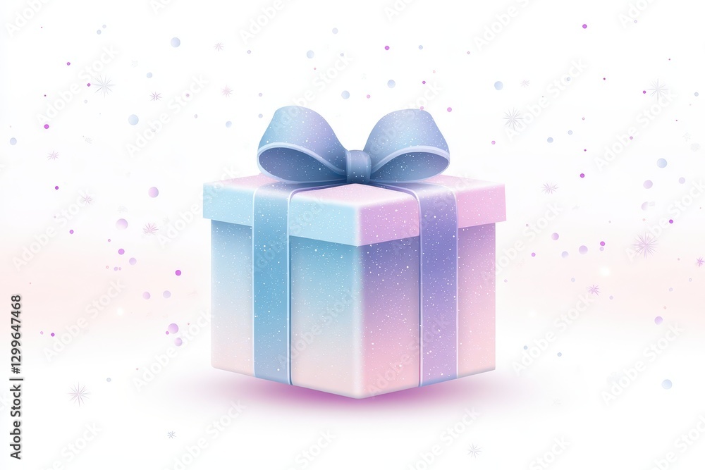 Obraz premium Colorful Gift Box with Shimmery Bow and Soft Background Effects