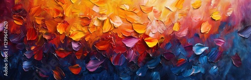 Serene Brushstrokes: Vibrant Colors in a Timeless Painting with Copy Space, Ideal for Spa, Wellness, Mindfulness, and Interior Design Concepts