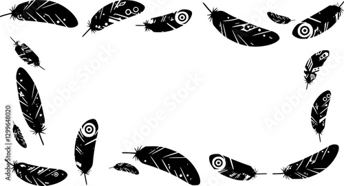 bird feathers in flat style, vector
