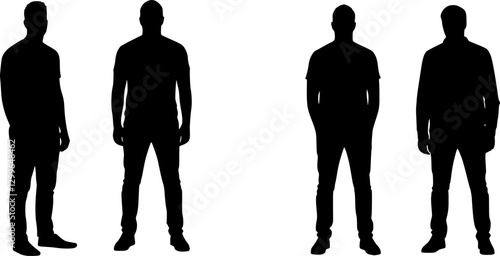 men black silhouette, isolated, vector
