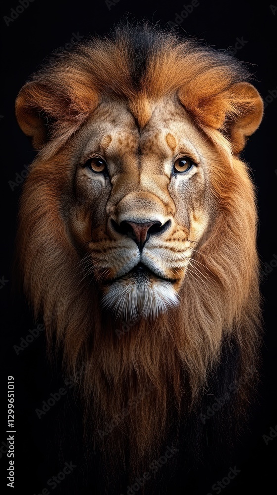 Majestic lion portrait, dark background, wildlife, zoo (1) Majestic lion portrait, dark background, wildlife, zoo (1)